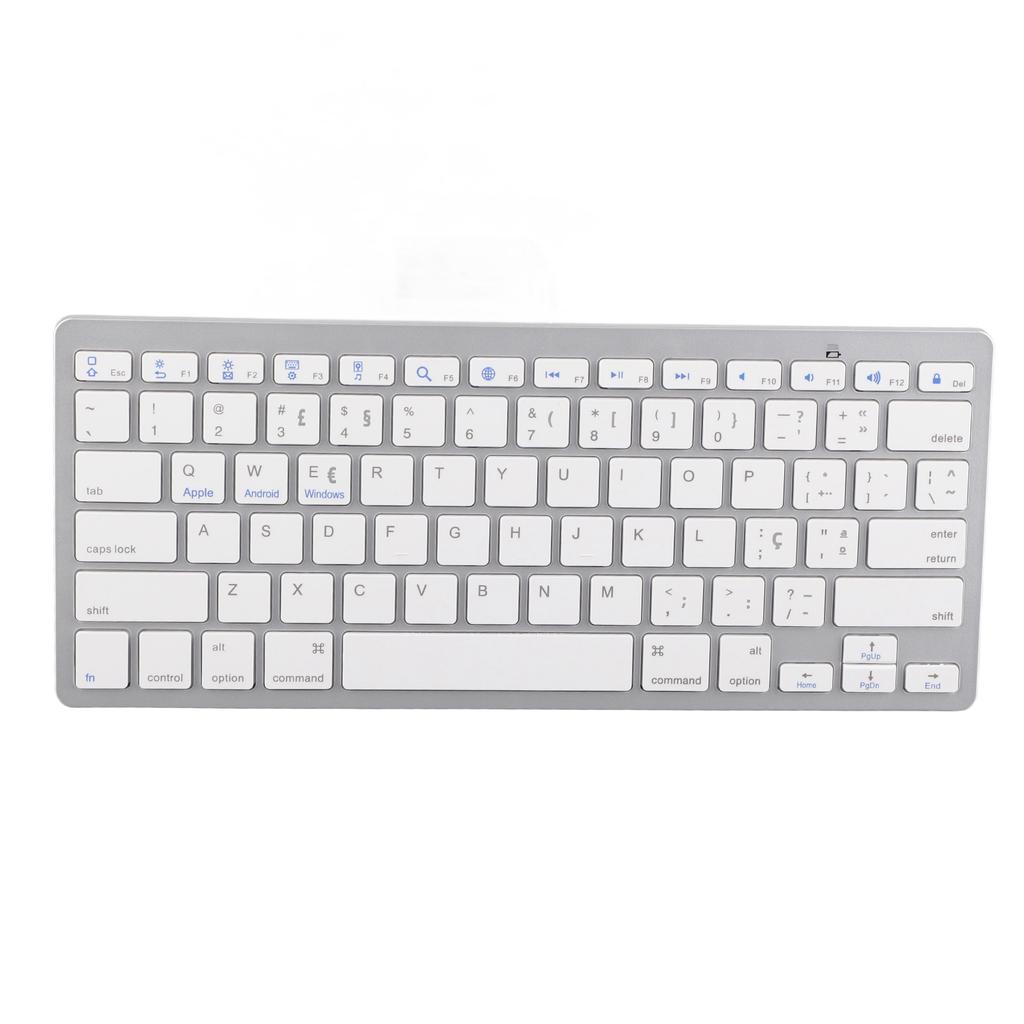 Trådløst Tastatur Mini 78 Taster Ultratynt Bærbart Hvitt Datamaskintastatur for Android for OS X