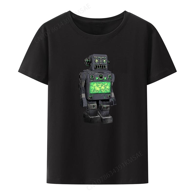 The Distant Future Graphic Print Tshirt Funny Tee Gold Printing Loose Vintage Slim Anime Clothes Japan Humor Pattern Tops Retro