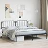 VidaXL Metal Bed Frame with Headboard Black 193x203 Cm 373893