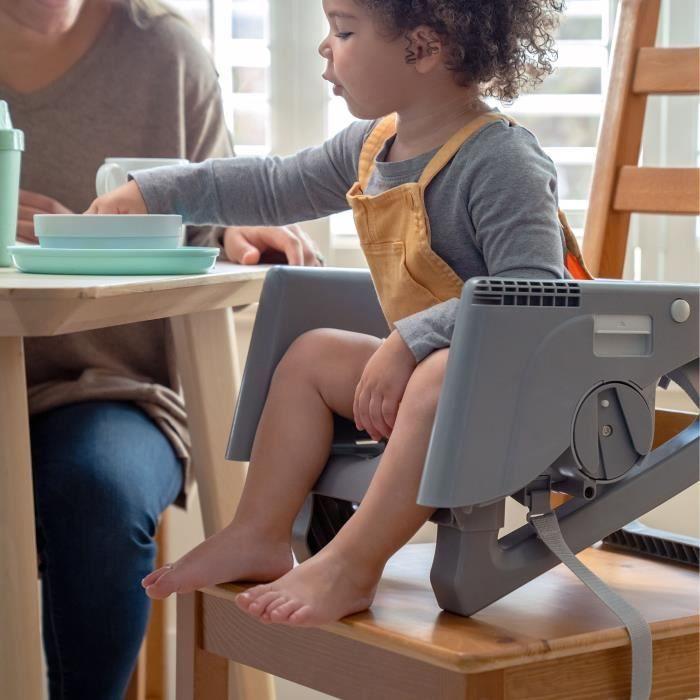 INGENUITY Chaise haute 7 en 1 de la naissance jusqu'à 5 ans Proper Positioner - Chambray- Transat bébé, réhausseur, siège
