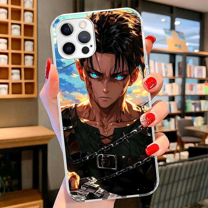 A-Attack on T-Titan Levi Cover Phone Case For iPhone 16 17 Air 15 14 Pro Max 16E Phone Case 13 Mini 12 11 7 SE 8 Print Pattern F
