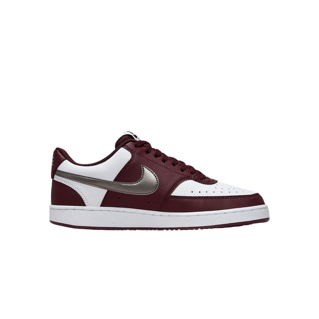 Nike  Court Vision Low  White/Burgundy Crush/Metallic Pewter Women Sneakers Red IM7647-100