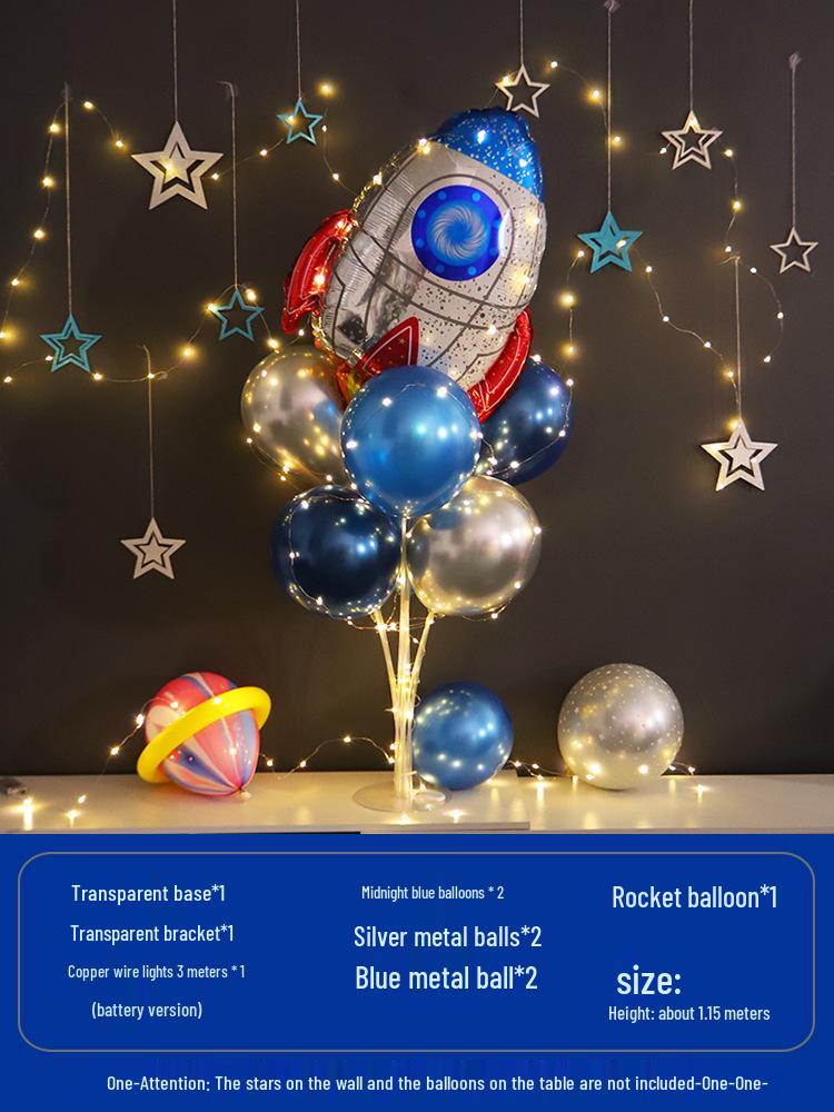 Space-Themed Astronaut Birthday Decorations for Boys: Floating Balloons & Party Supplies