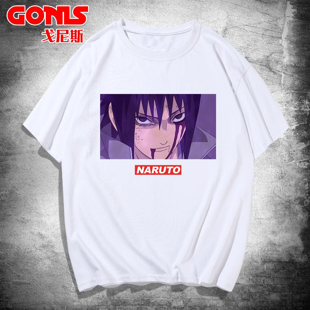 Naruto Short-sleeved T-shirt Men's Japanese Animation Joint Trendy Brand Trend Loose Cotton Top Teen Half-sleeved