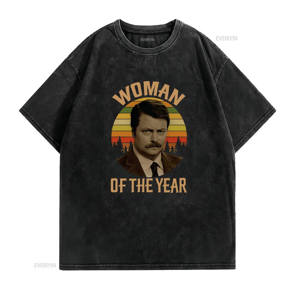 Neues limitiertes Kunst-T-Shirt für die Frau des Jahres, Vintage Retro, Ron Swanson Parks, vintage gewaschen, leicht, Unisex Designer-Kleidung