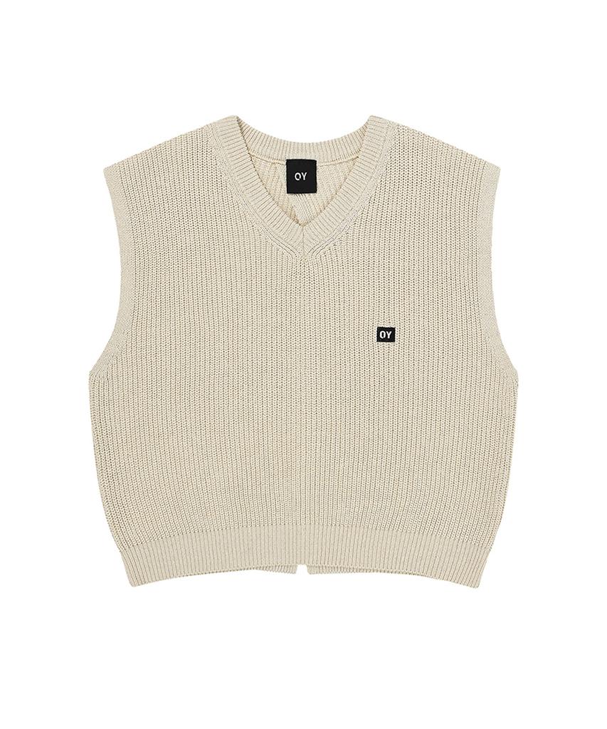 Openyard(Oy) Back Slit Knit Vest - Ivory