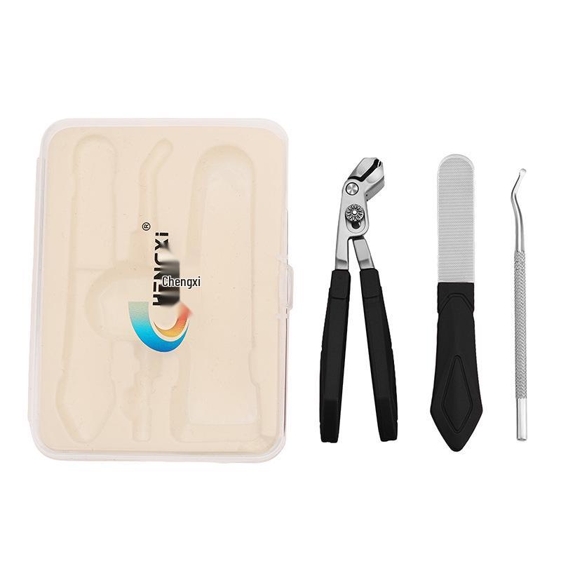 2024 Stainless Steel Curved Nail Clipper Set - Ingrown Nail Corrective, Anti-slip Design