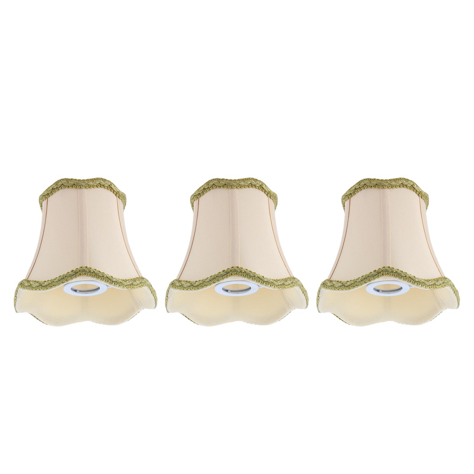 

3Pcs Fabric Lampshade European E14 Lamp Shade Cover for Home Hotel KTV Club Hall Beige