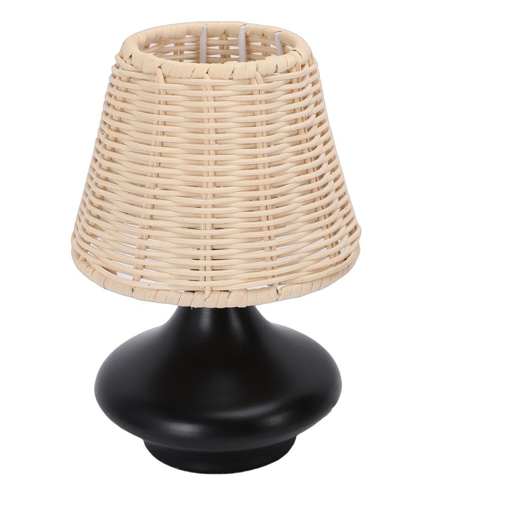 Bambusoidea Woven Rattan Table Lamp Handmade Wicker Nightstand Lamp  Living Room