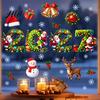Festive Home Decor Sticker 2027 Merry Christmas Window Cling, Santa Snowman Reindeer Glass Door Sticker, Reusable Decorative Decals Static Decal