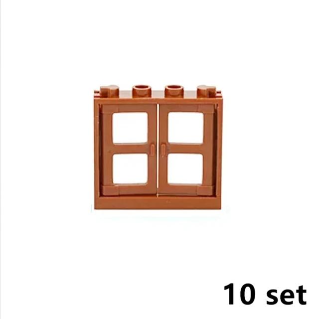 Stadtzubehör Wandpaneel Fensterrahmen Ziegelsteinstütze Zaun MOC 59350 59349 Tür Spielzeugauto Fenster Militärteile Bausteine