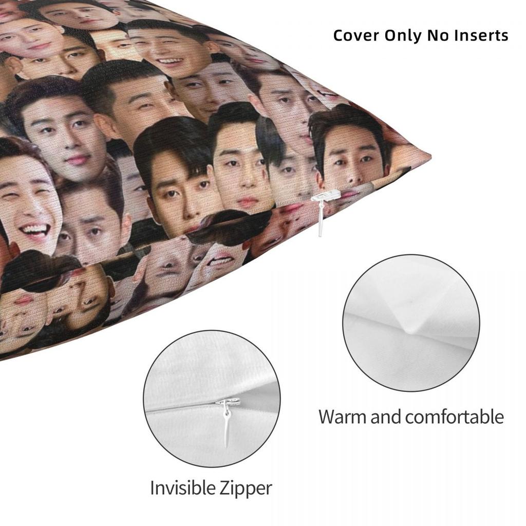 Itaewon Class Park Seo Joon Square Pillowcase Polyester Linen Velvet Pattern Zip Decor Throw Pillow Case Sofa Cushion Cover 18"