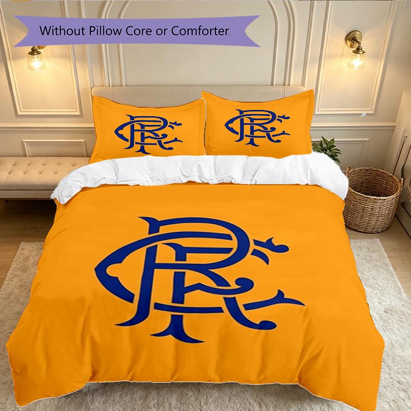 [3pcs Romantic Bedding Set] Rangers FC Print Duvet Cover, Soft Breathable Bedding Set For Bedroom Guest Room School Dorm Decor
