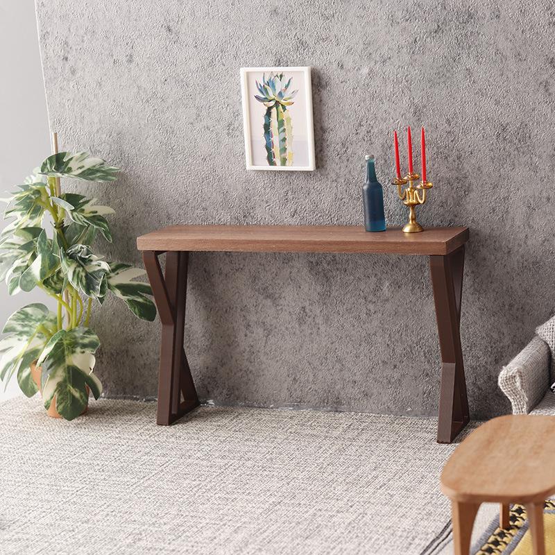 Frumos 1 Buc 1:Casă de păpuși la scara 12 Nuc Negru Masă de Bar Blat de Bar Model Scenă Mobilier Casă de Jucat Accesorii Masă Miniaturale