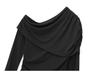 2025 Women's European & American Style Asymmetrical Pleated One-Shoulder Dress