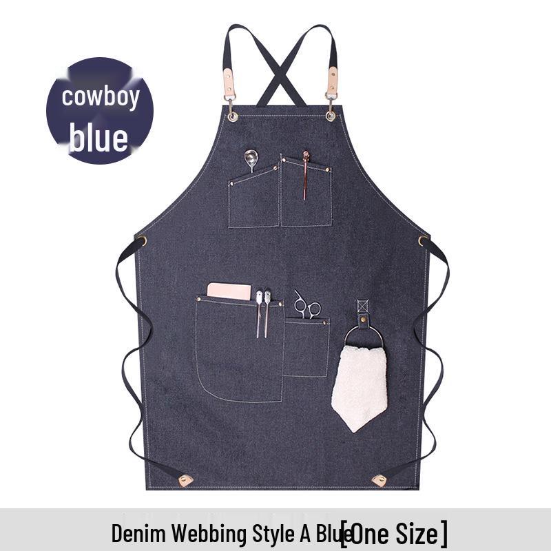 Canvas Denim Apron for Florists, Coffee Shops, and Restaurants - New Fashion Style for Baking & Work.