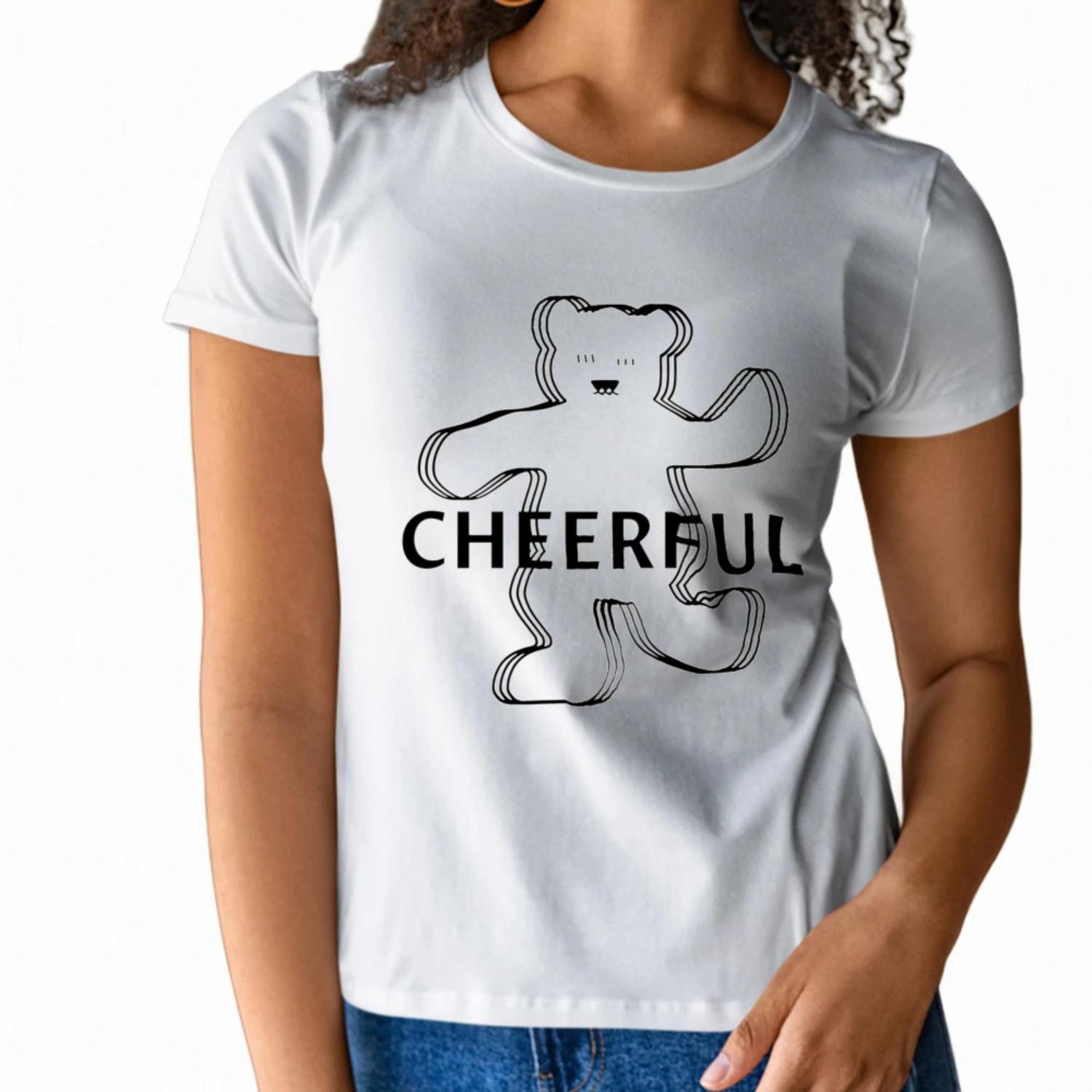 

Uplifting Womens Short Sleeve T Shirt Cheerful Design with Running Bear Graphic for a Positive Summer Look XXXXXL