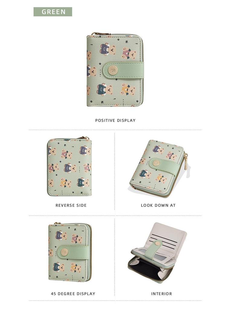 Women's Baellerry Korean Cartoon Bear Coin Purse - High-End Short Wallet