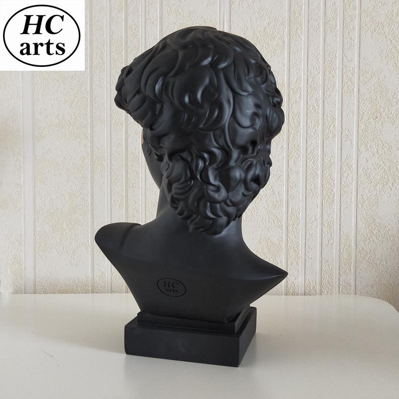 28cm Blindfolded David Resin Art Head, Plaster-Style European Desktop Sculpture Ornament