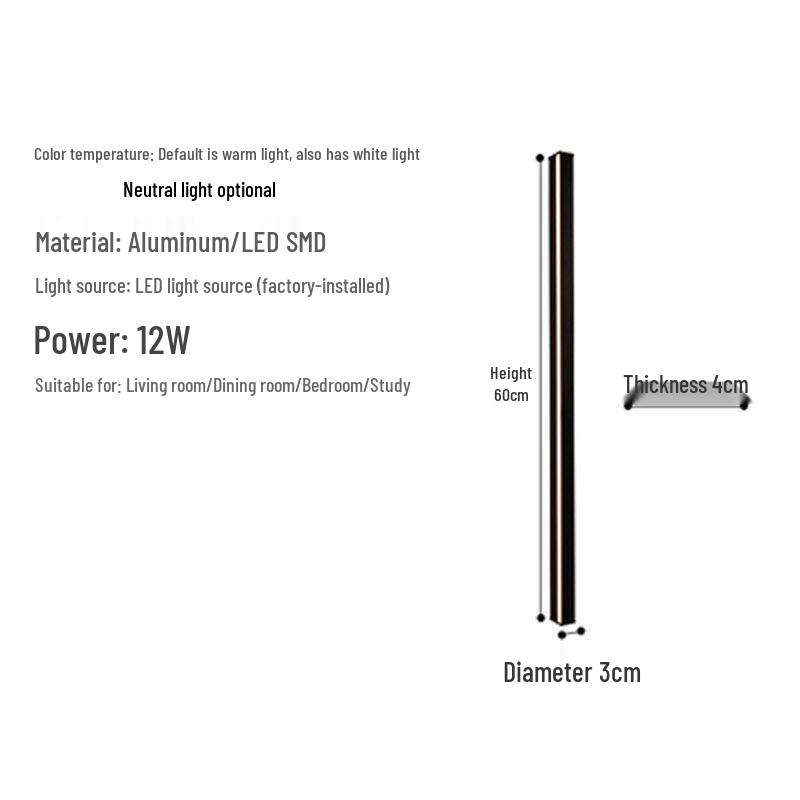 Modern Minimalist Bedside Long Strip Wall Light for Bedroom