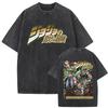 Men'S And Women'S Bizarre Adventure Graphic T-Shirt Cotton Street Wash Clothing Casual Vintage T-Shirt Anime Gu