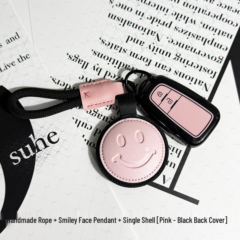 Toyota Car Key Cover - Suitable for Alphard, Corolla, Camry, Crown, RAV4 - Black/Pink
