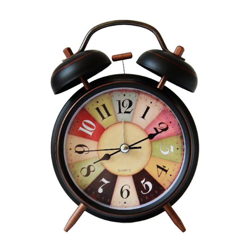 1 inch retro metal bell alarm clock, student bedside silent alarm clock, wake-up clock, hot-selling model