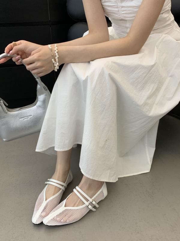 Fashion Shoes Woman 2025 Square Toe Ballet Flats Female Footwear New Ballerinas Dress Summer Mary Janes Shoes Woman Flats Square Toe Dre