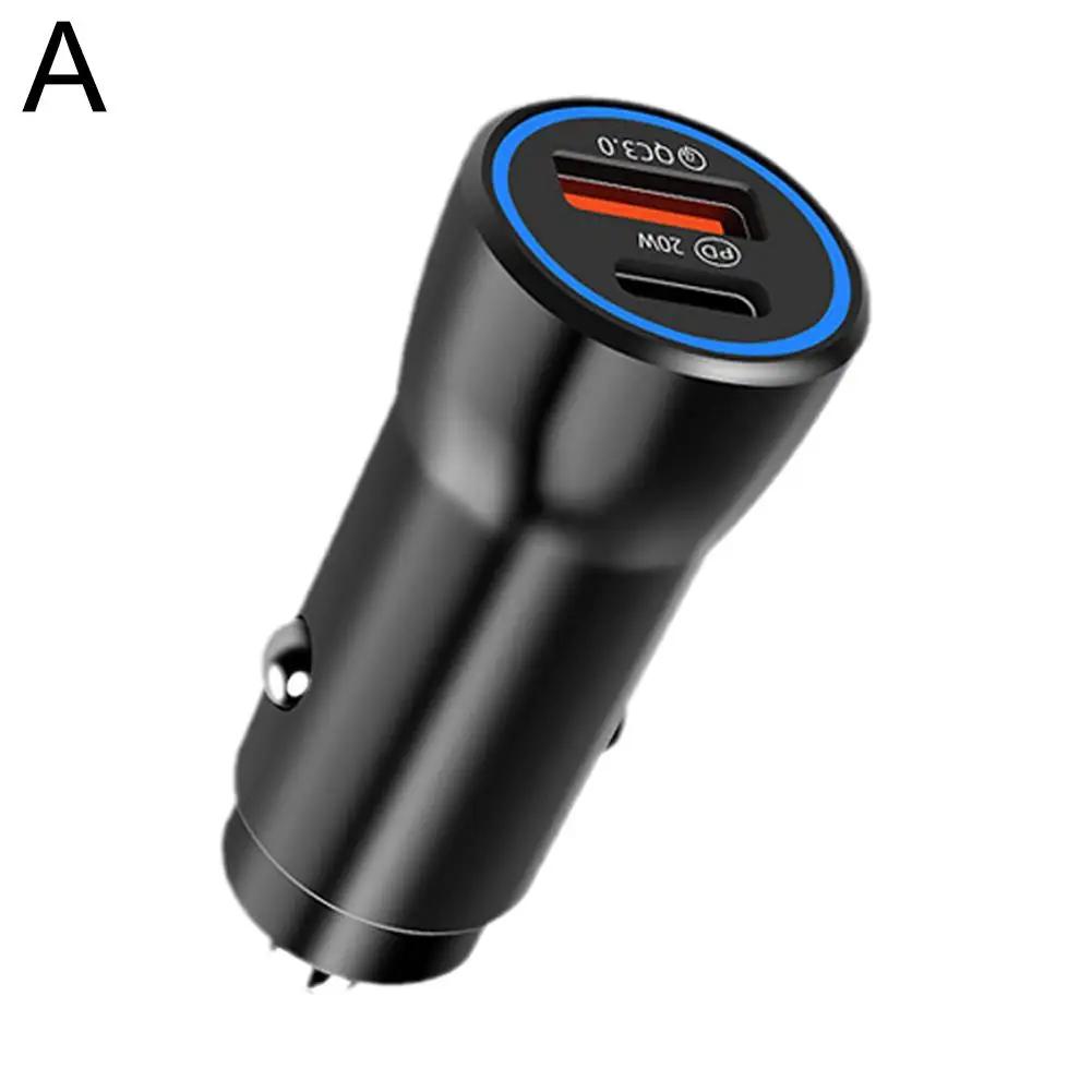 

38 Вт PD QC 3.0 Flash автомобильное зарядное устройство быстрая зарядка USB C зарядка для Apple IPhone 12 13 14 15 Pro/Max/Plus быстрая зарядка автомобиля Ch V4E2