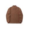 Li Ning Sweatshirts Unisex Pottery Clay Brown All Over Print Stand Collar Moderate Regular AWDTC81-2