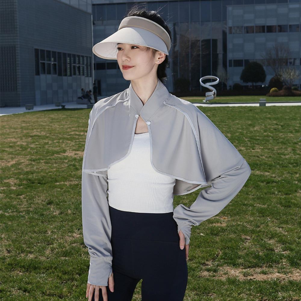 Solid Color Sunscreen Shawl Ice Silk Ice Silk Cape Creative Gift Thin Crop Top Summer Season