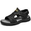 2024 New Leather Cowhide Men Sandals Summer Quality Beach Slippers Casual Sneakers Outdoor Beach Shoes Large Size