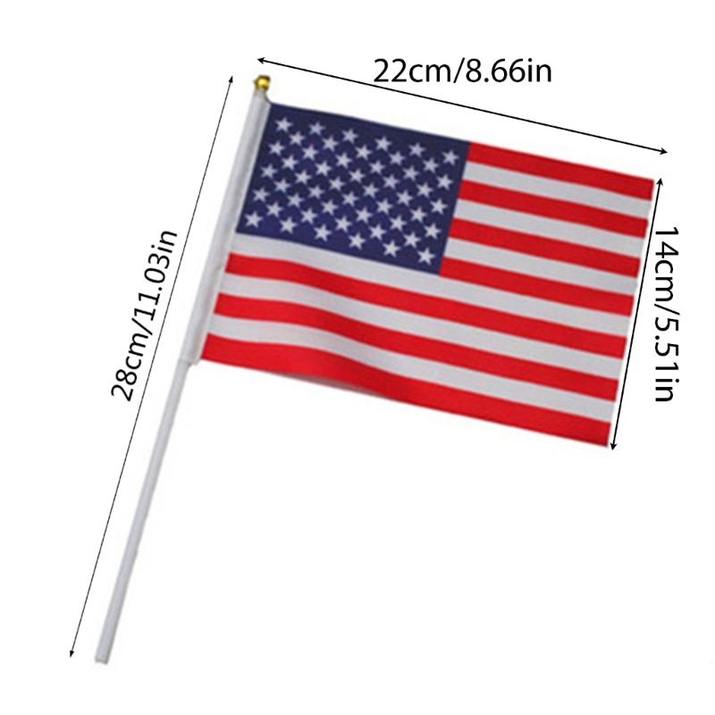 Stands Out Handheld Flag Small American Flags for Show Your Enthusiasm 6pcs