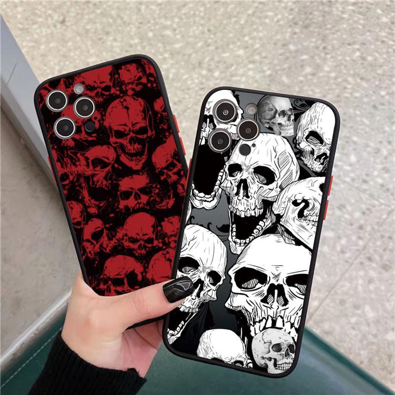 Fashin Skeleton Skull Phone Case For iPhone 16 15 12 13 Mini 11 14 Plus Pro MAX 7 8 Plus SE 2020 XR X XS Shockproof Back Cover