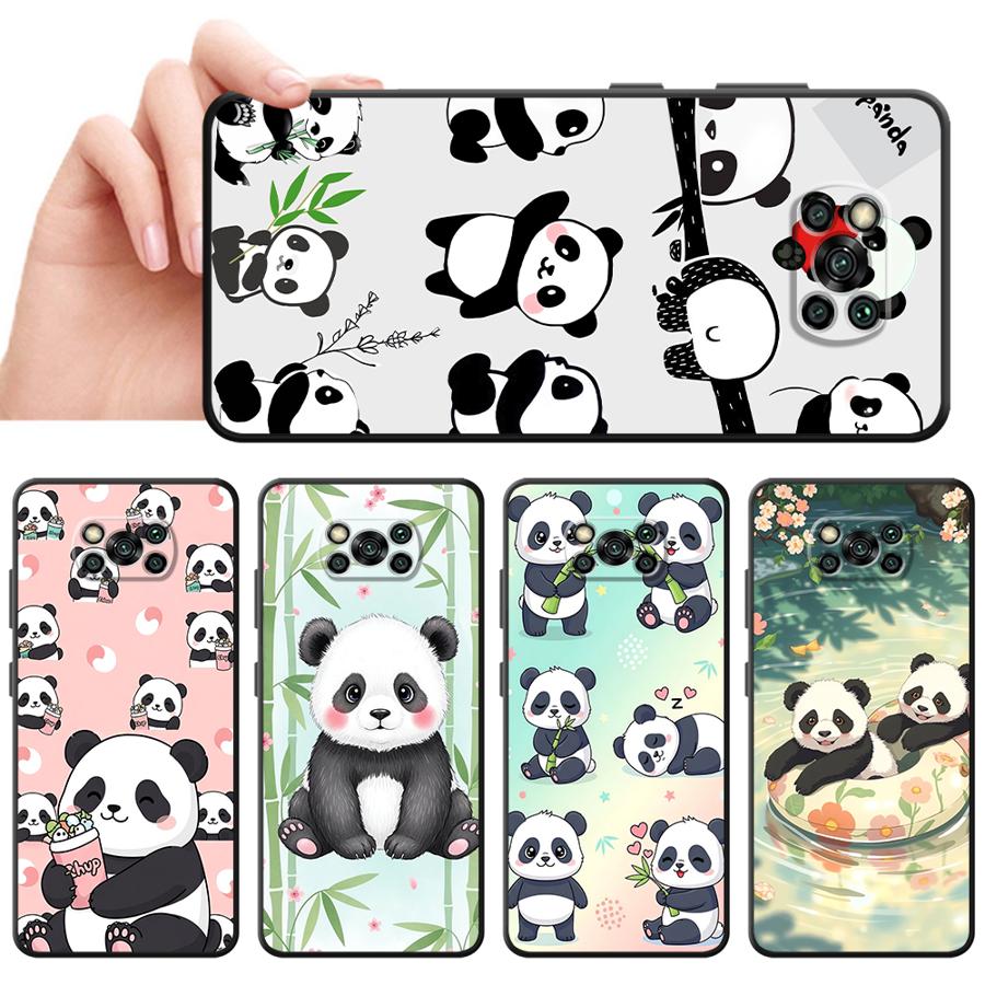 Cartoon Cute Panda Case for Xiaomi Poco F8 C61 C71 F1 M3 M4 M7 Pro C75 C50 M5 X3 X4 X5 X7 Pro F3 Funda Phone Cover