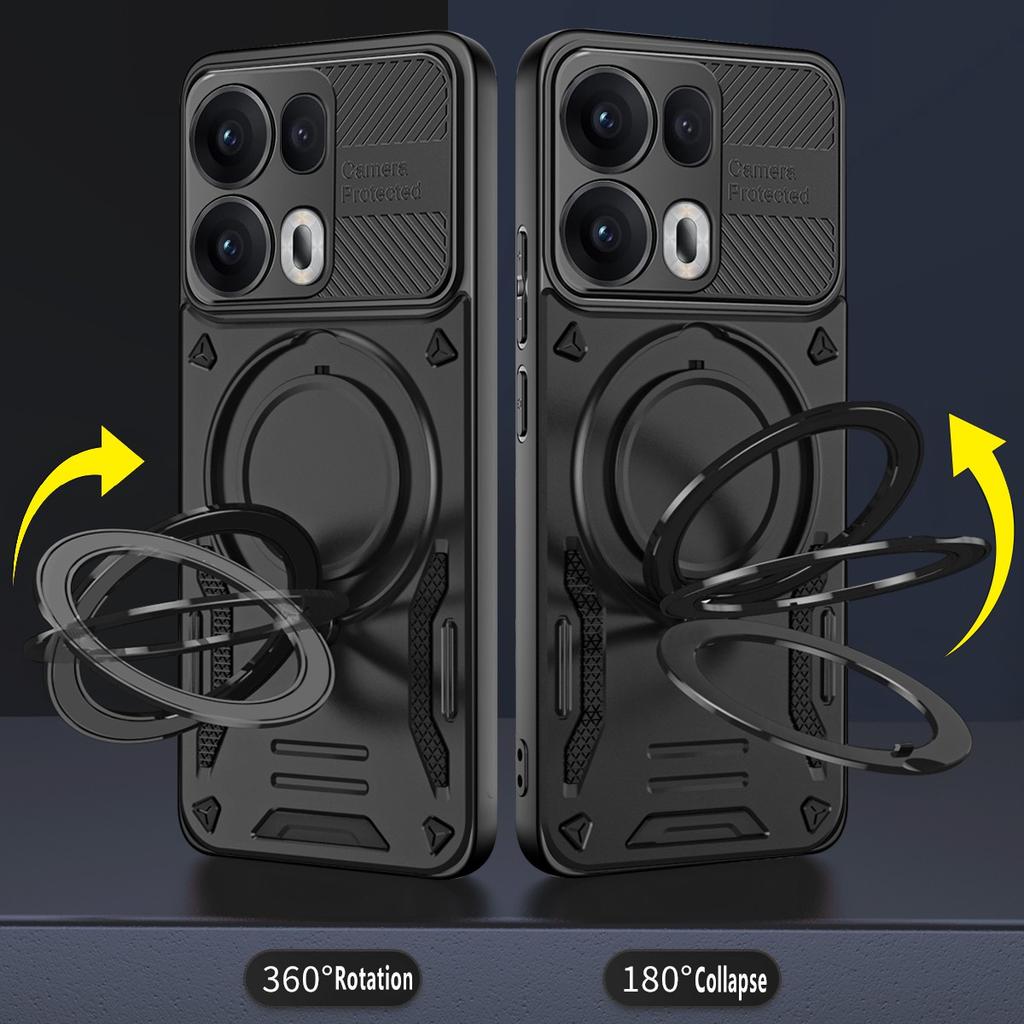 Für Oppo Reno13 Pro 5G Magnetische Hülle Stoßfeste TPU + PC Handy-Rückseite mit Ständer