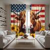 2 stücke HD Amerikanischen Flagge Sonnenblume Highland Kuh vorhang Gelb krawatte digital gedruckt vorhang Home Decor stil Schmücken wohnzimmer