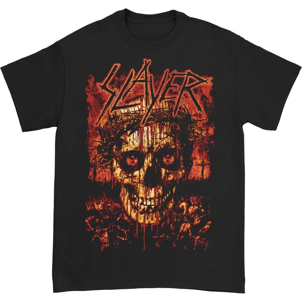 Футболка Slayer Коронованный Череп Высококачественная Роскошь Для Мужчин и Женщин Топ Y2k Летняя Горячая Распродажа 2026 4XL