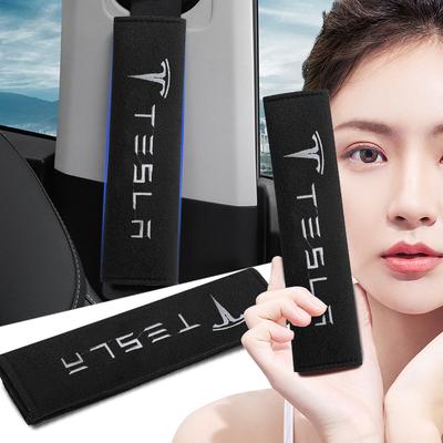 2Pcs/Set Car Seat Belt Cover Car Cotton Safety Shoulder Protector Accessories For Model 3 Model Y Cybertruck Roadster SpaceX