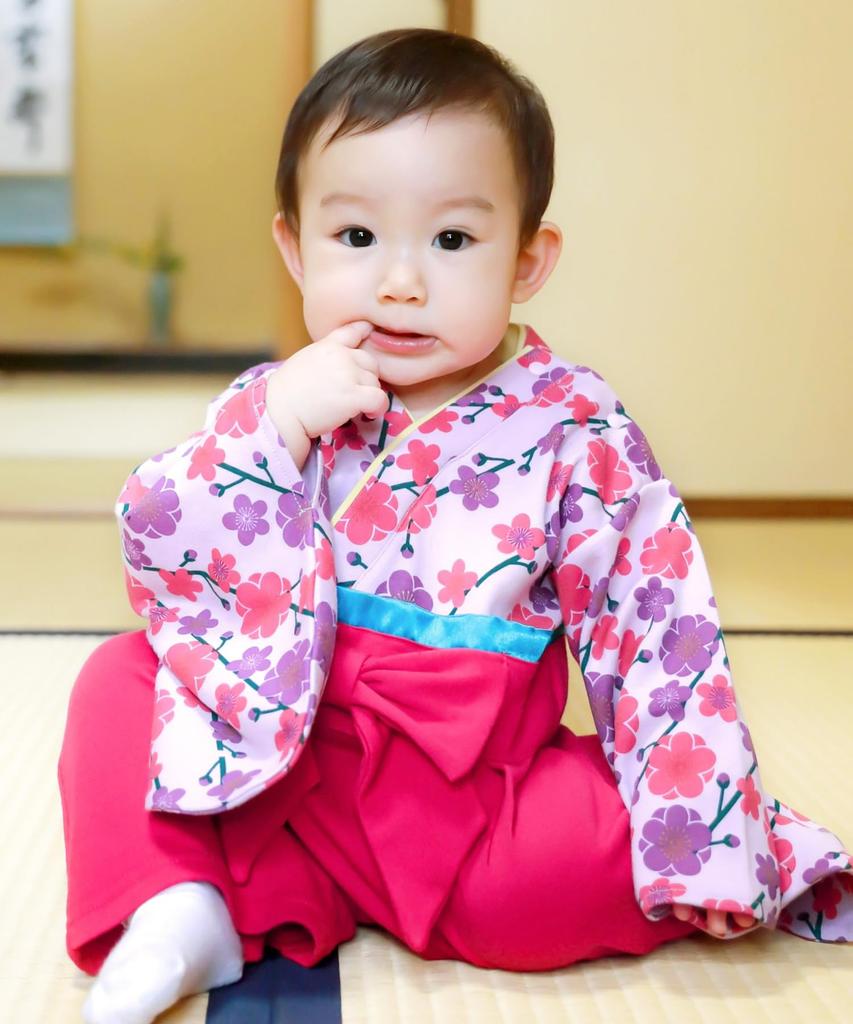 Hakama Romper Rompers Baby Hakama Girls [KYOETSU] (90, 2.Plum Purple)
