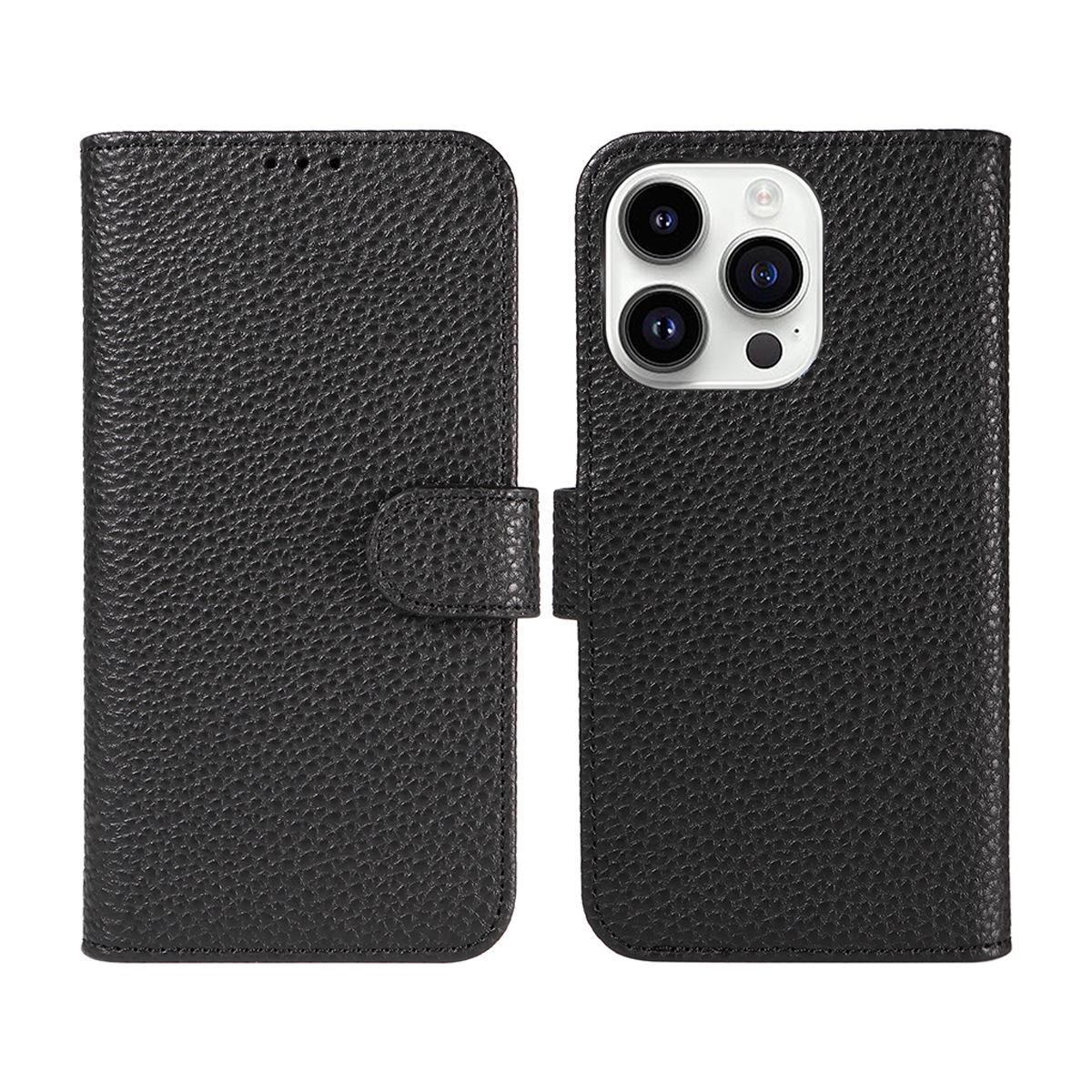 

Шкіряний чохол для телефону Apple Flip Cover 14 Pro Max із захисним кронштейном для iPhone 13: Захист від розмагнічування, готовий до транскордонних перевезень. iPhone 12 Mini чорний