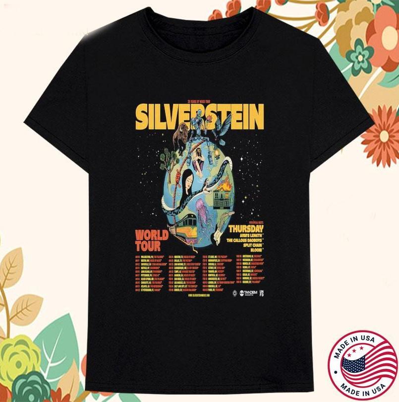 Silverstein 25 Year Of Noise World Tour 2026 T-shirt size S-5XL S