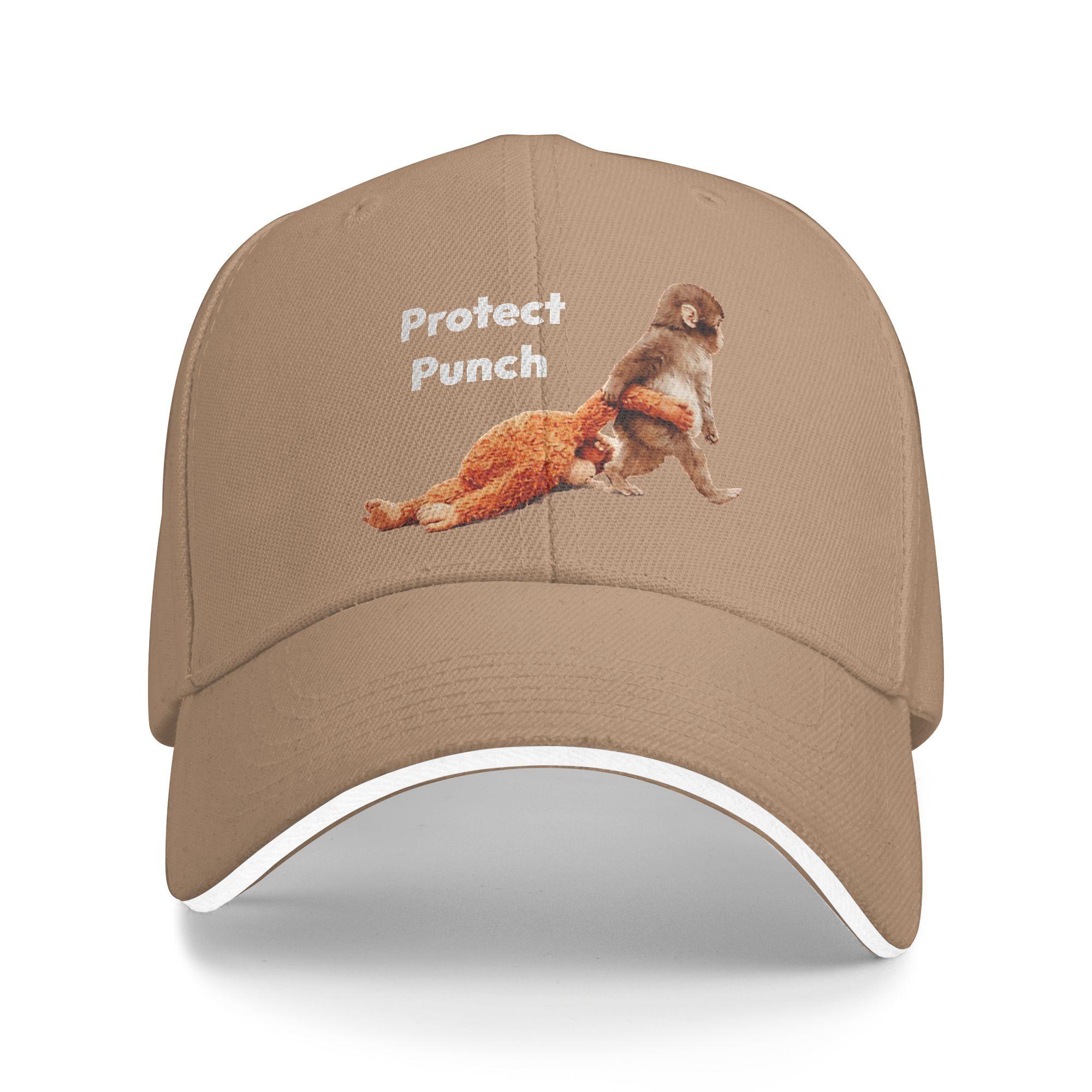 

Monkey Punch Baseball Cap Punch Monkey Women Men Print Hip Hop Hats Summer Casual Hiking Fishing Wholesale Baseball Caps One Size бежевий