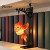 Indoor Hanging Lantern for Vacations Magic Owl Bird Deer Bookend Lamp, Gothic Metal Bookshelf Light, Relaxed Reading Light Den Vintage Library Animal