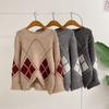 Honey J Diamond Pattern Round Knit  3 Colors 
