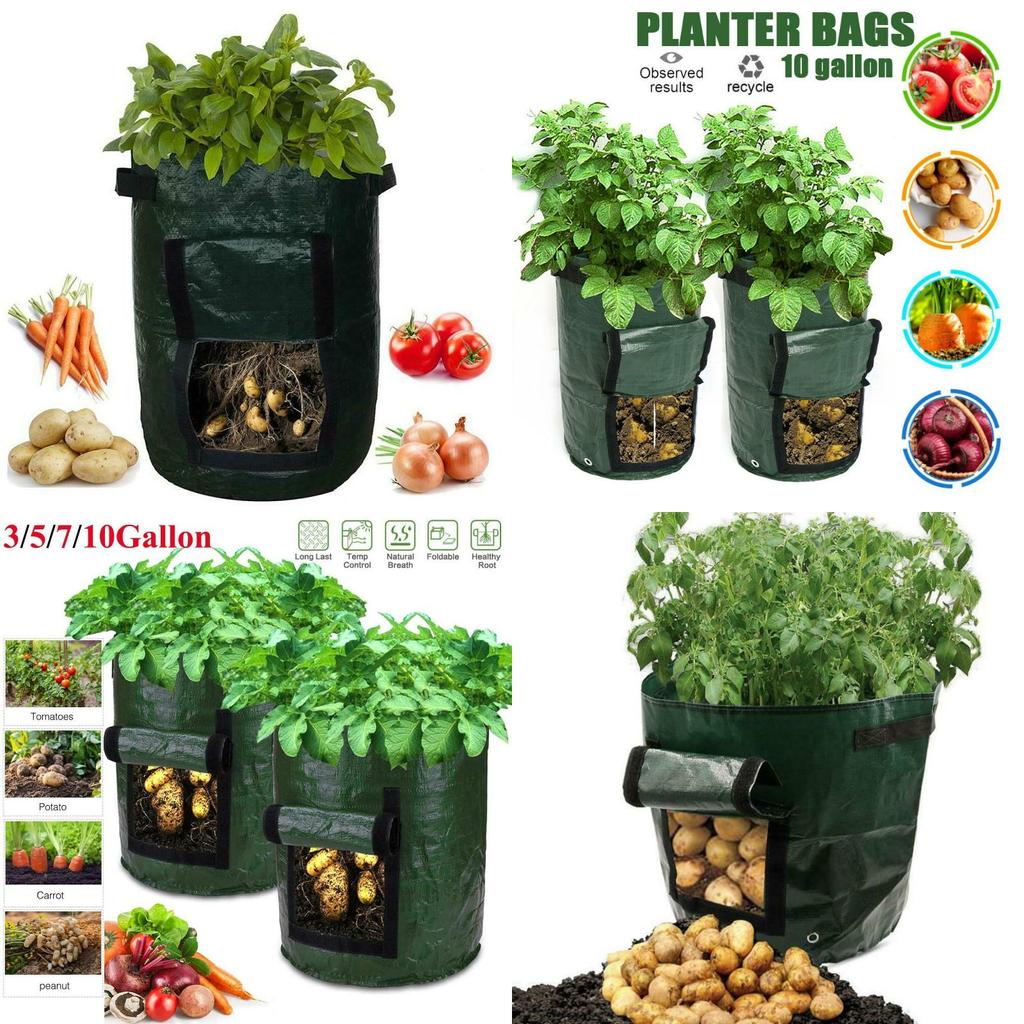 Durable And Reusable Potato Bags For Balcony And Patio Gardening 10 Gallon Capacity
