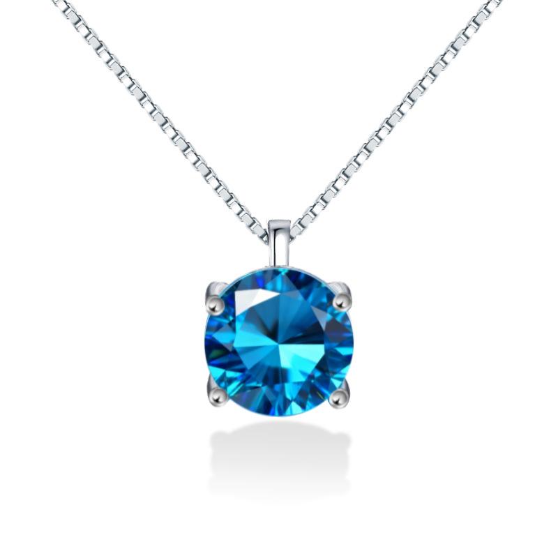 S925 Silver Topaz Four-Prong Pendant Necklace - Versatile Clavicle Chain for Everyday Wear, Perfect for Best Friends or Girlfriends.