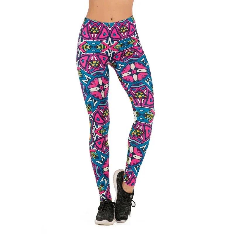 Sexy Women Sporty Legging Printing Fitness Sportswear Fashion Slim High Waist Gym Woman Pants Yoga Clothing Trousers 29650