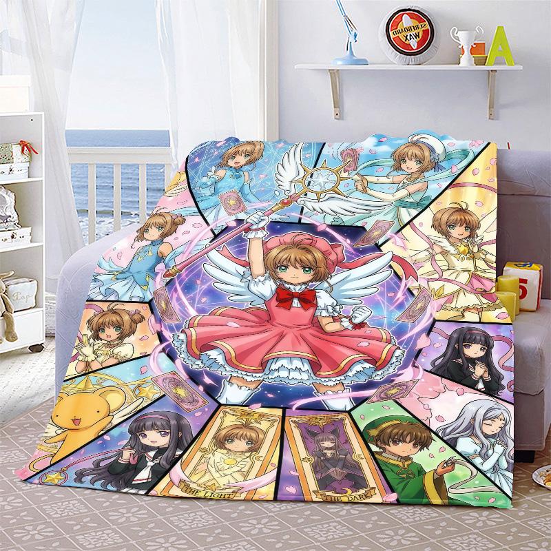 Cardcaptor Sakura Anime Throw Blanket Flannel Soft Warm Lightweight Blanket for Bed Sofa Home Decor -QJY