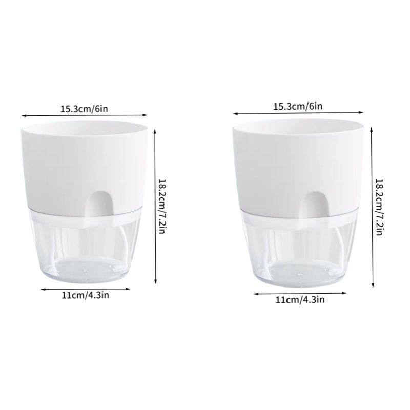 Self Watering Flower Pot Plastic Hydroponics Plants Pot Succulent Potted Planters Transparent Home Office Desktop Decoration